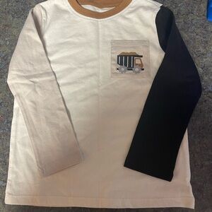 Garanimals White and Black Long Sleeve Shirt with Truck Pocket